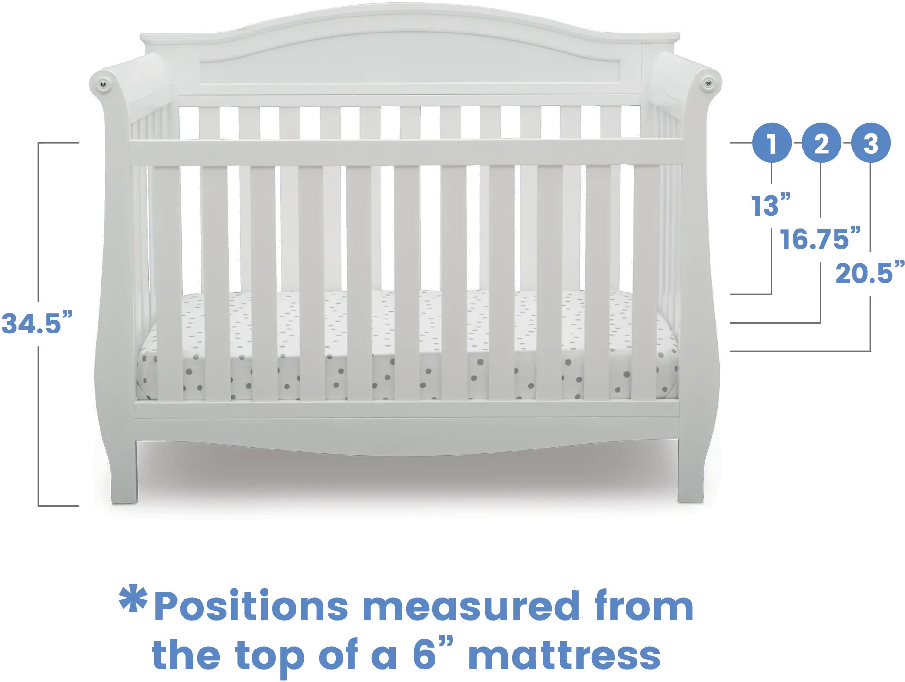 Lancaster White 4-in-1 Convertible Crib