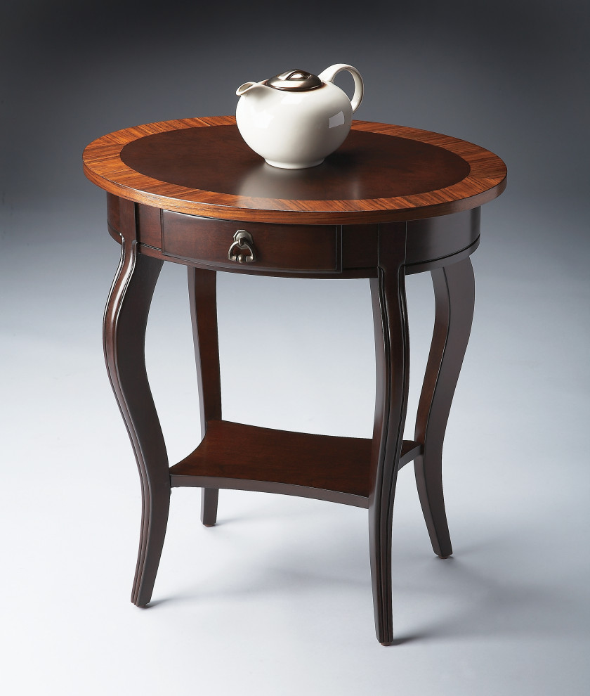 Jeanette Cherry Nouveau Oval Accent Table  532211   Traditional   Side Tables And End Tables   by GwG Outlet  Houzz