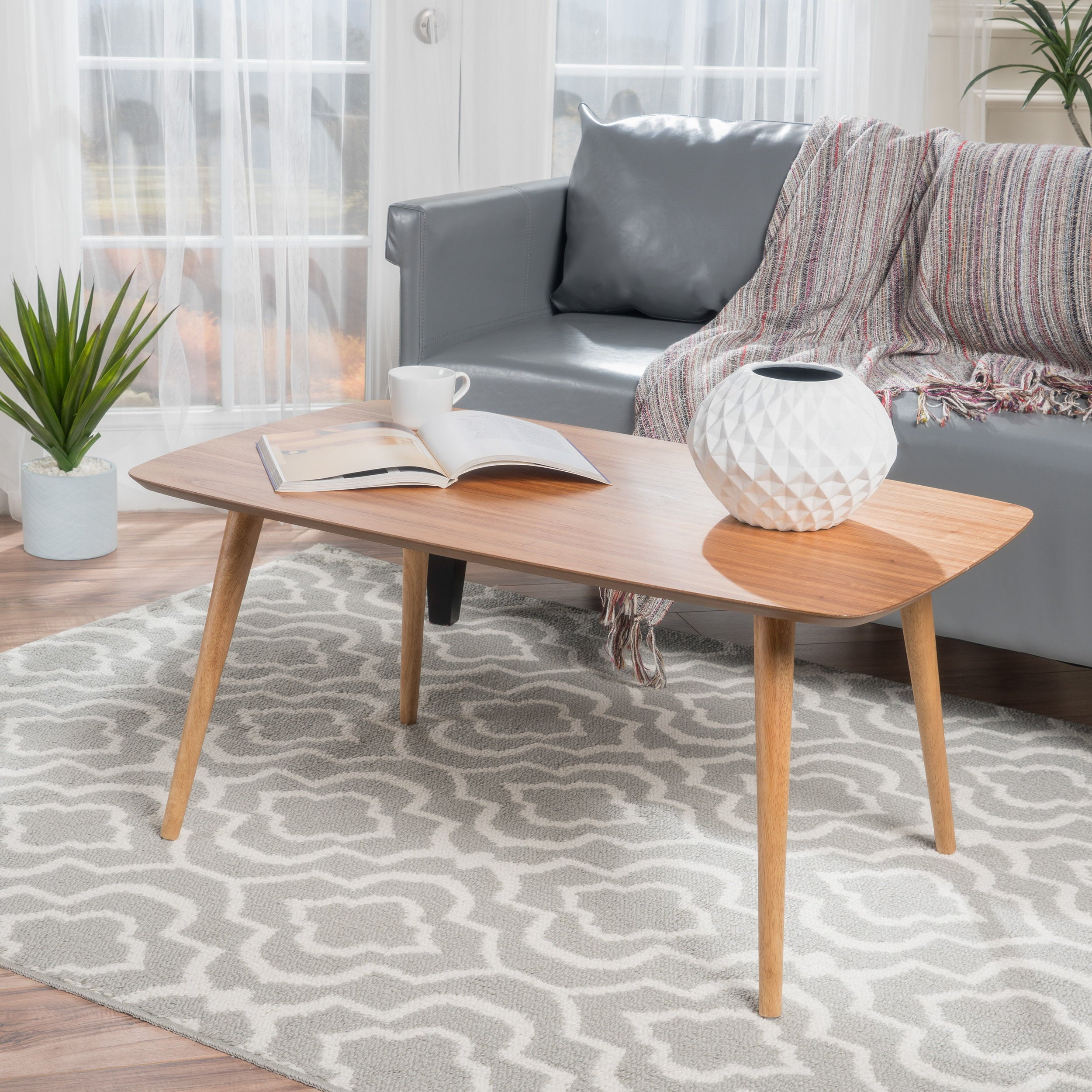 Noble House Celia Wood Coffee Table,Natural