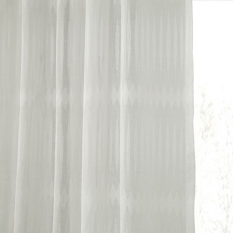 EFF 1-panel Polaris Patterned Linen Sheer Window Curtain