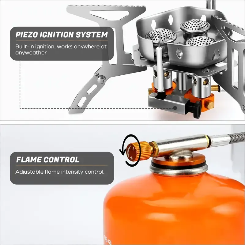 Windproof Gas Burner Stove Portable Gas Stove Outdoor Folding Outdoor Camping Stove Camping Kitchen