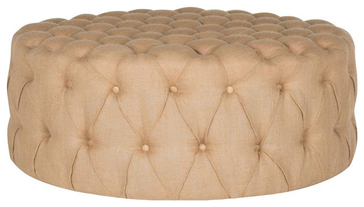 Lorna Tufted Ottoman Wheat   Transitional   Footstools And Ottomans   by Love Sofa  Houzz