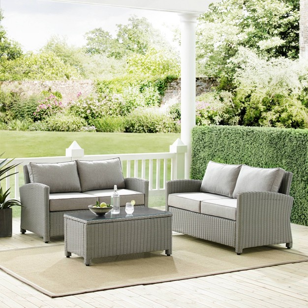 Bradenton 3pc Outdoor Wicker Seating Set Crosley