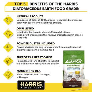 Harris 10.5 lbs. Diatomaceous Earth Food Grade with Powder Duster Applicator DEFG-105P