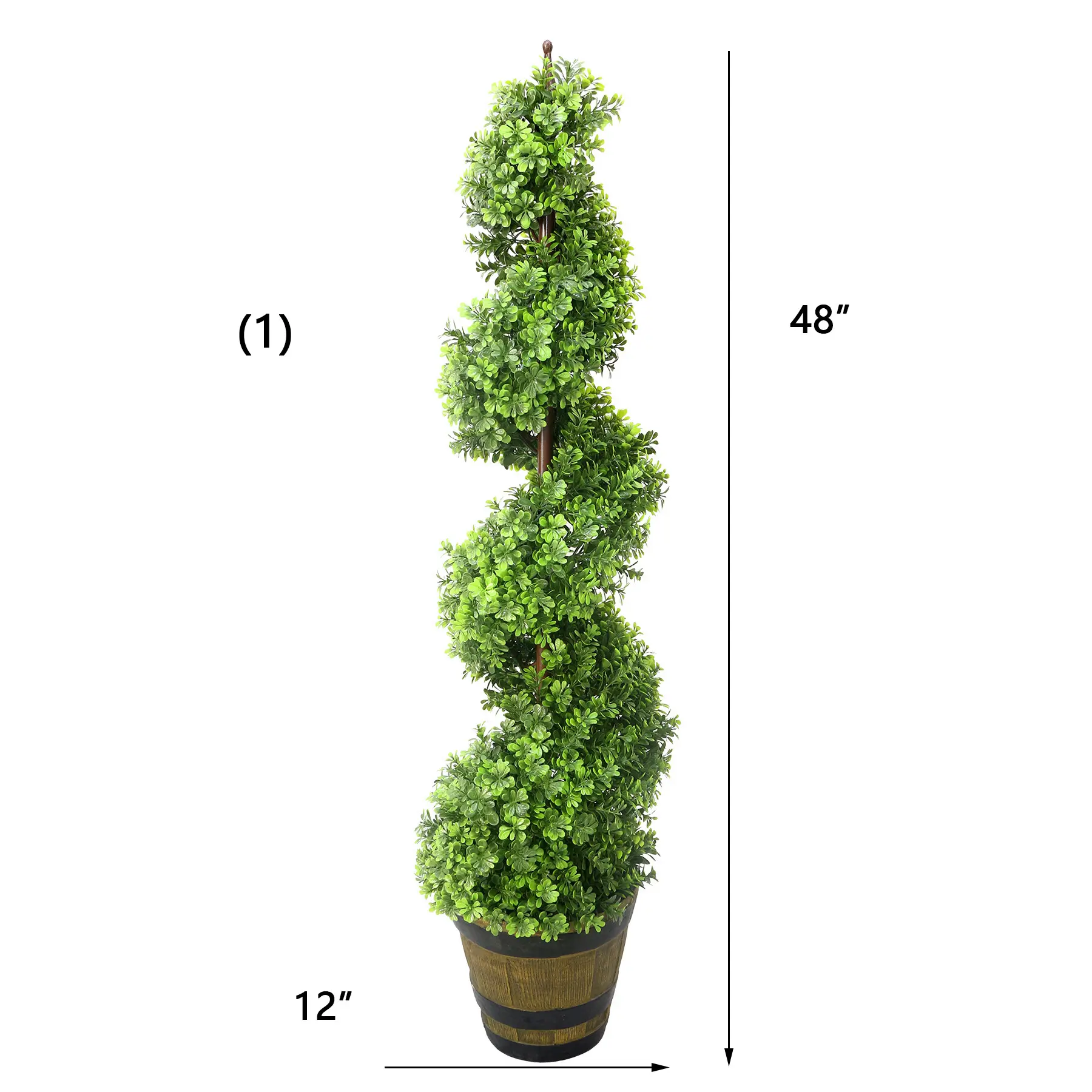 Season Outdoor Uv Fire Resistant Customizable Artificial Pure Pe Green Boxwood Spiral Tree Topiary