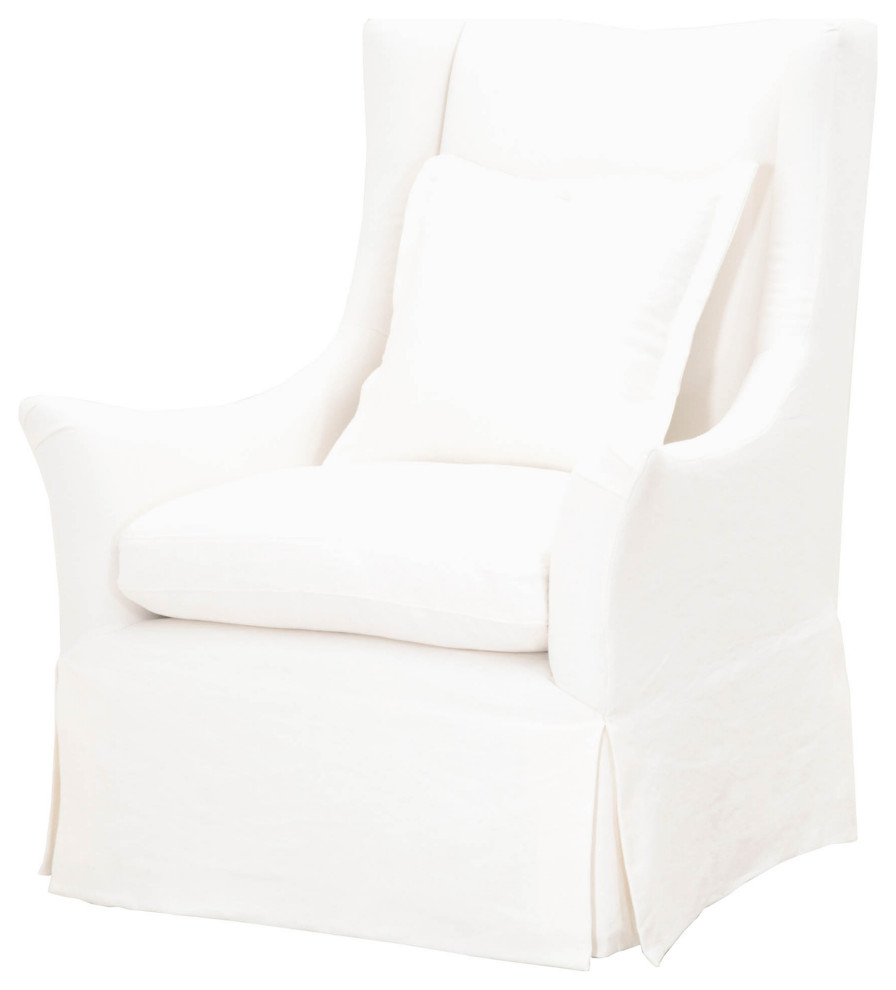 Otto Swivel Club Chair Creme Crepe   Transitional   Armchairs And Accent Chairs   by Sideboards and Things  Houzz