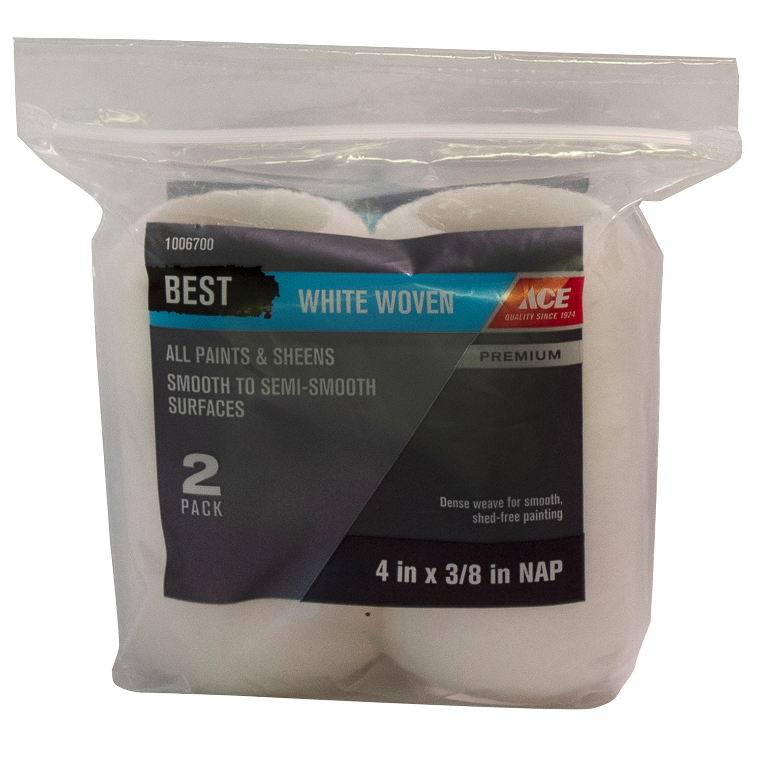 Ace Best Woven 4 in. W X 3/8 in. Trim Paint Roller Cover 2 pk