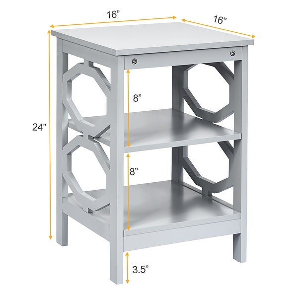 Costway 3-tier Nightstand Sofa Side End Accent Table Storage Display - - 36902713