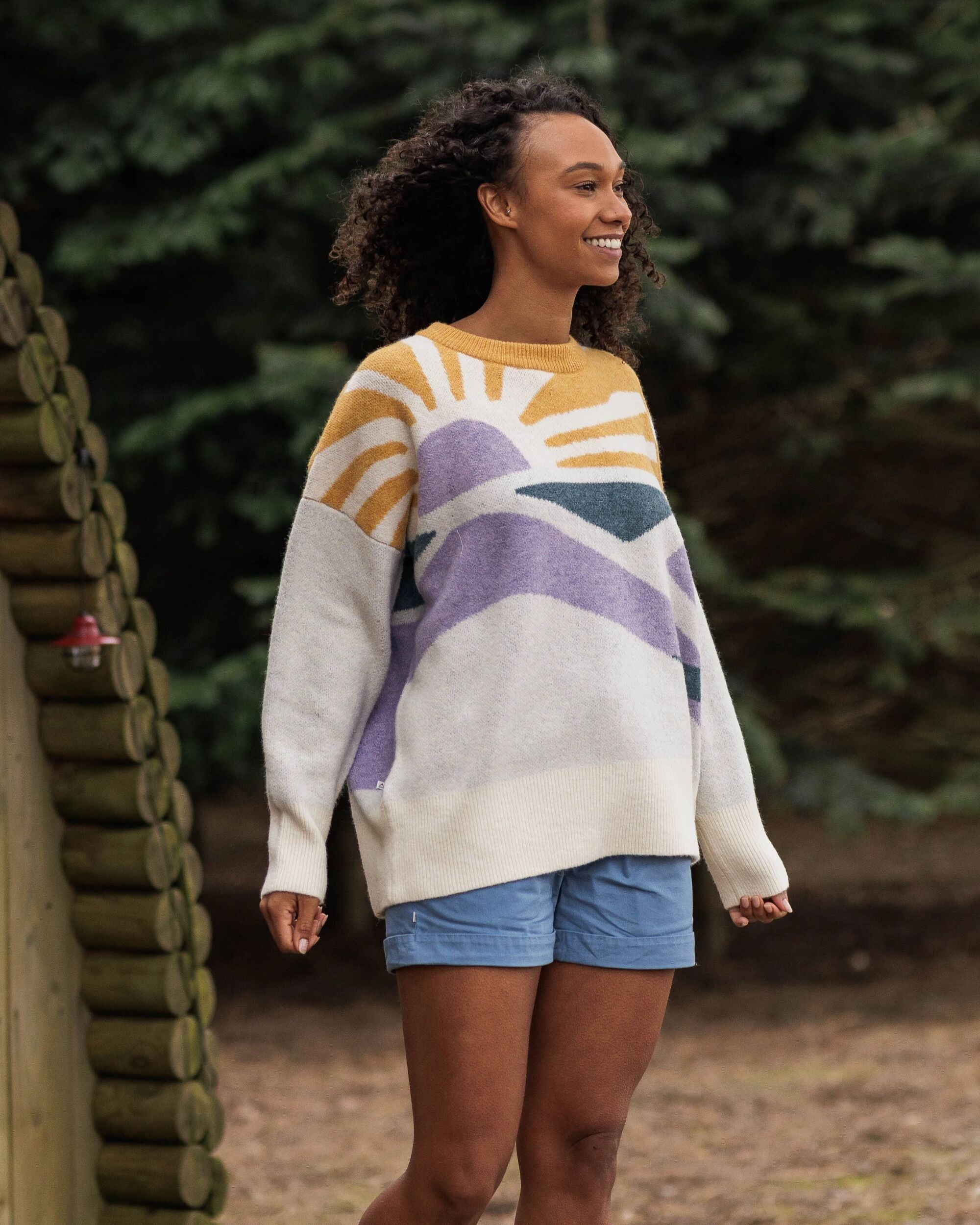 Sunsets Recycled Oversized Knitted Jumper - Marshmallow