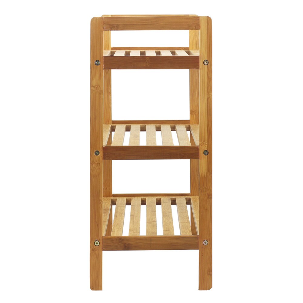 Oceanstar 3 tier Natural Finish Bamboo Shoe Rack