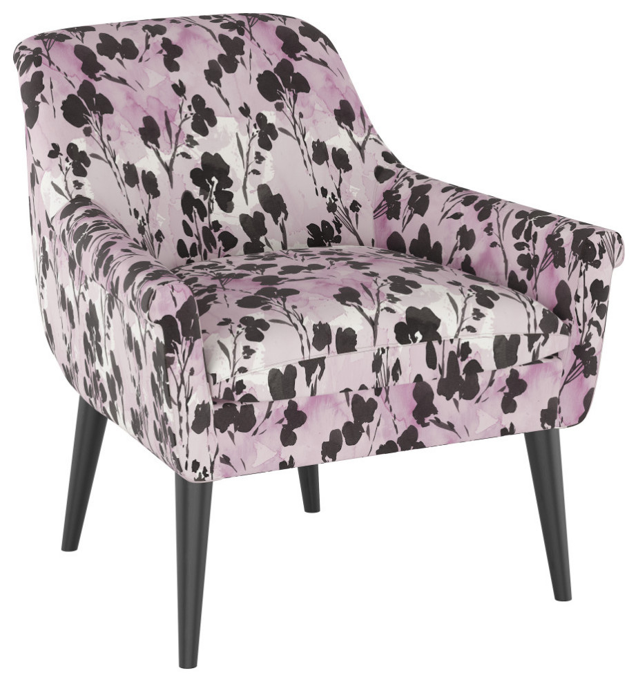 West Loop Chair  Adelaide Floral Lavender   Midcentury   Armchairs And Accent Chairs   by Skyline Furniture Mfg Inc  Houzz