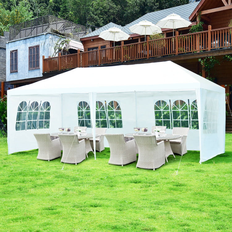 Vebreda 10'x20' Canopy Tent Heavy Duty Wedding Party Tent 4 Sidewalls W/Carry Bag