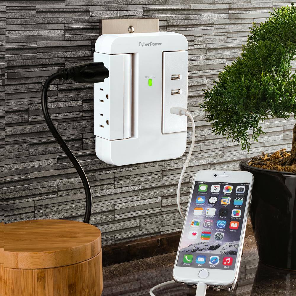 CyberPower 2 USB-A 1 USB-C 3-Outlet Wall Tap P3WSUC