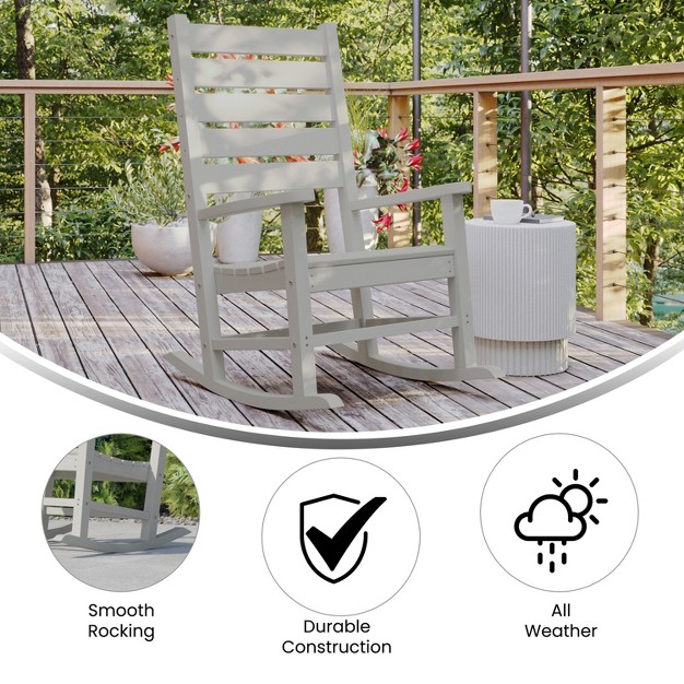 Emma And Oliver Contemporary Rocking Chair All weather Hdpe Indoor outdoor Rocker