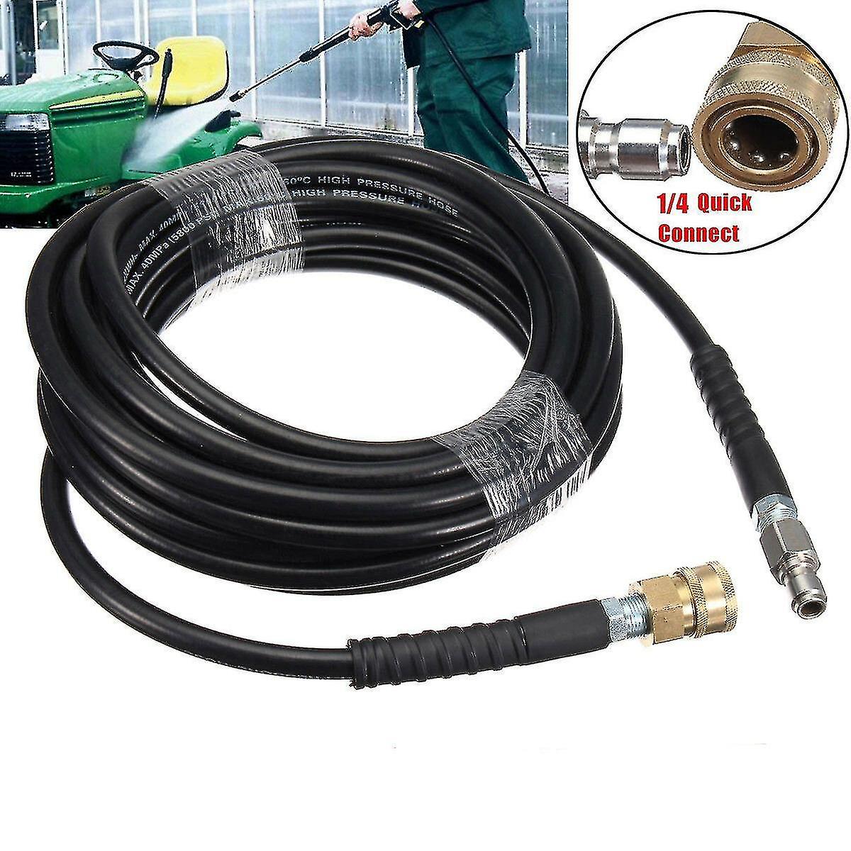 20m High Pressure Washer Hose Tube 1/4 Quick Connect Car Washer Cleaning Hose