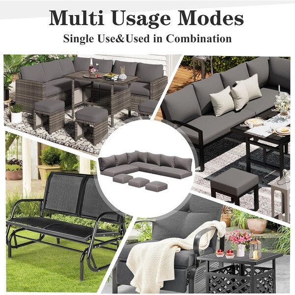 AECOJOY 7 Pieces Patio Furniture Set Outdoor Sectional Sofa Rattan Conversation Set