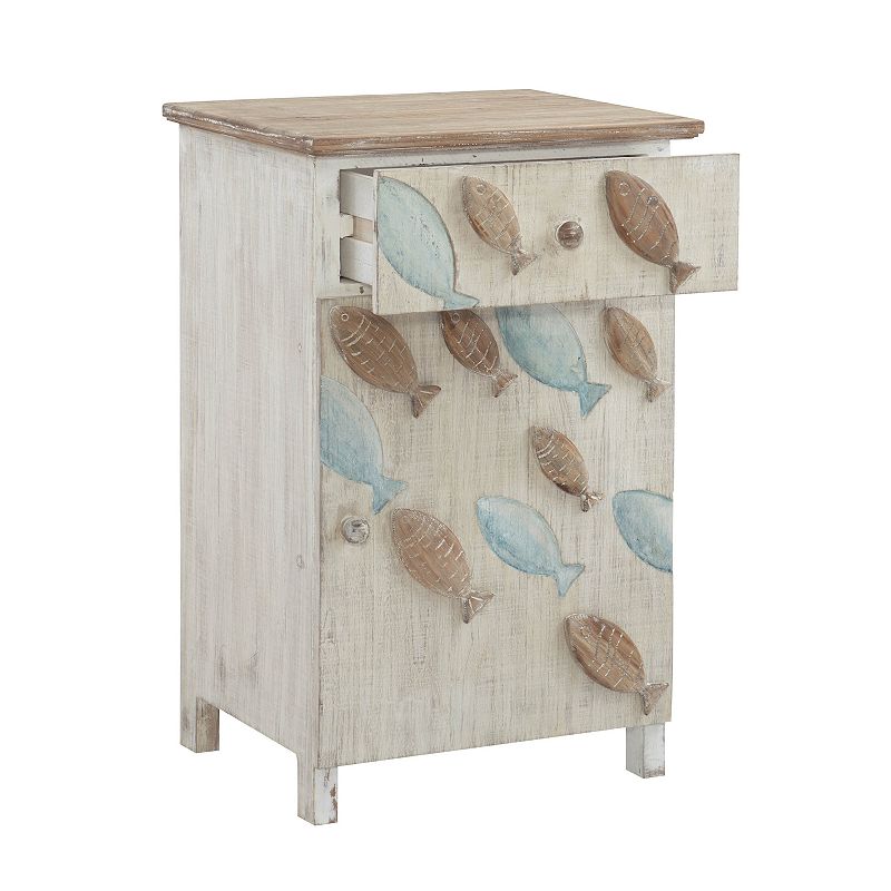 Linon Caspian Fish Storage Side End Table