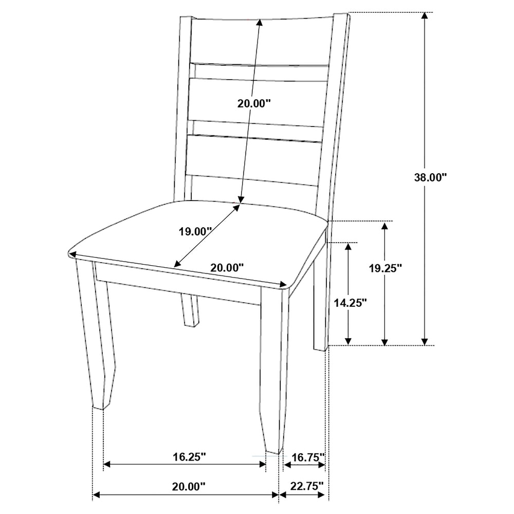 Coaster Furniture Alston Ladder Back Dining Side Chairs Knotty Nutmeg and Grey (Set of 2)   20.00'' x 22.75'' x 38.00''