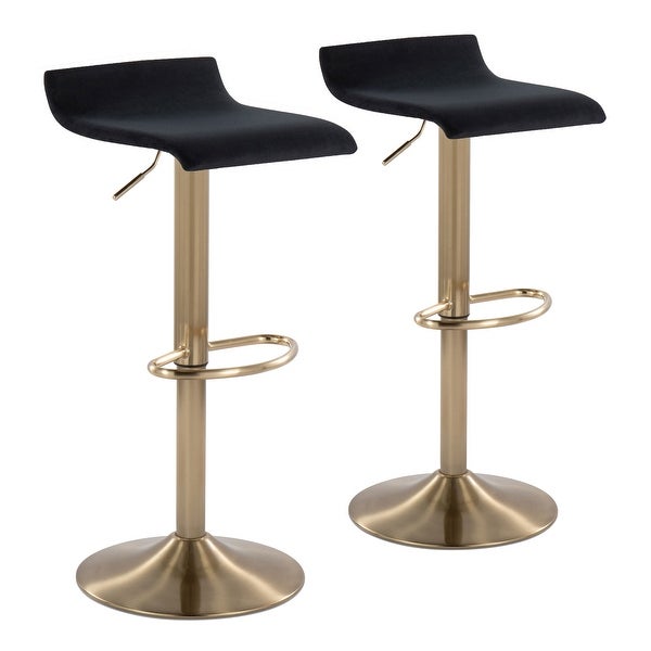 Silver Orchid Tower Ale Brushed Gold Adjustable Bar Stool (Set of 2)