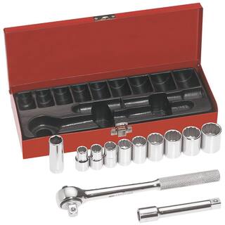 Klein Tools 12 in. Drive Socket Wrench Set 12-Piece 65510