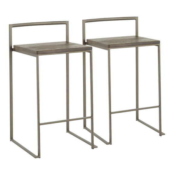 Fuji Industrial Stackable Counter Stool in Antique...