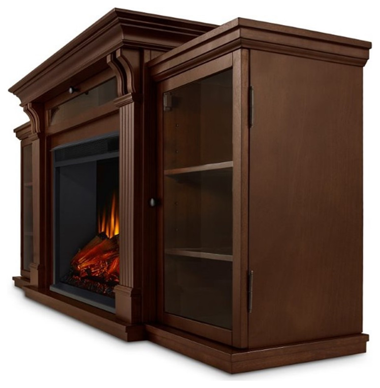 Bowery Hill Traditional Wood Fireplace TV Stand for TVs up to 67 quotin Espresso   Traditional   Entertainment Centers And Tv Stands   by Homesquare  Houzz