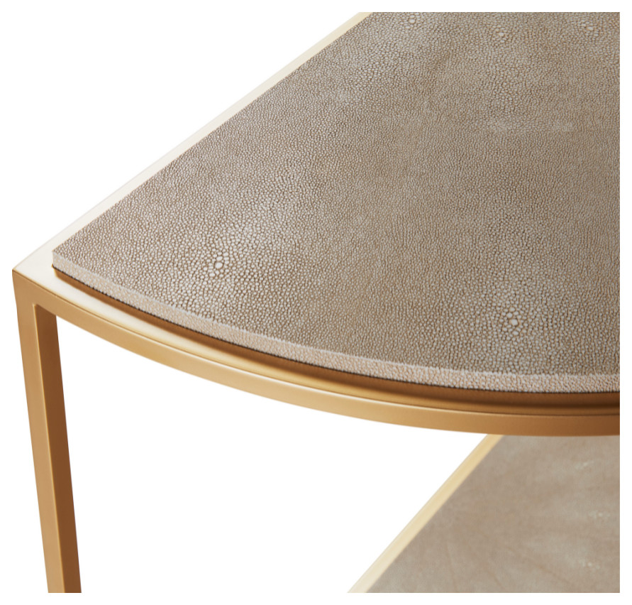 Half Moon Cream Shagreen Console Table  Andrew Martin Elise   Contemporary   Console Tables   by Oroa   Distinctive Furniture  Houzz