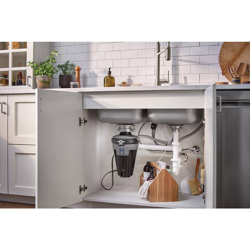 MOEN Chef Series 1-HP Continuous Feed Garbage Disposal with Integrated Lighting and Sound Reduction EXL100C