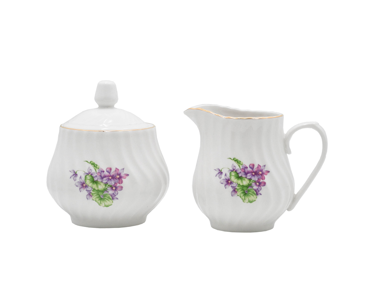 Lynns Paradise Set of 2 Marguerite Round Sugar and Creamer Set