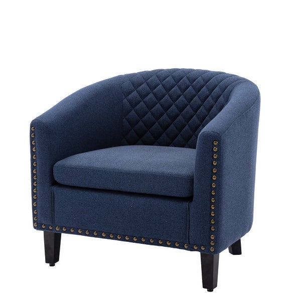 Accent Barrel Chair Living Room Chair with Nailheads