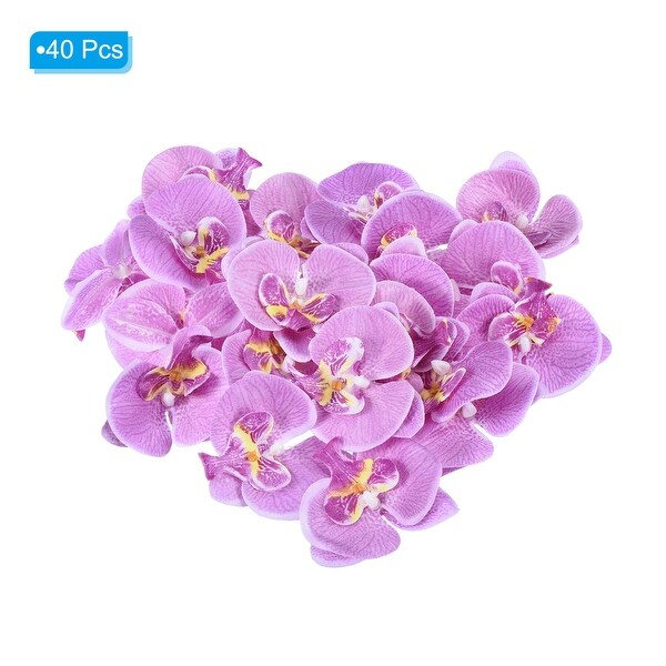 40Pcs Artificial Silk Butterfly Orchid Flower Heads for Decor Craft