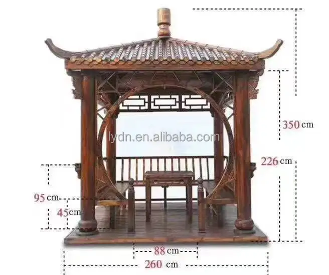 Supply design and installation service for the Chinese wooden gazebo outdoor