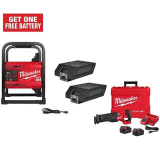 MW MX FUEL 3600W1800W Lithium-Ion Battery Powered Portable Power Station w M18 FUEL Sawzall Recip Saw Combo Kit (2-Tool) MXF002-2XC-2821-22