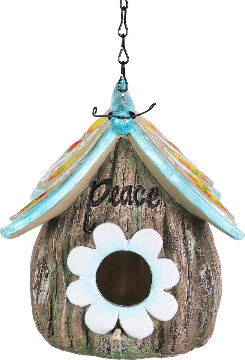 Exhart Butterfly Roof Peace Acorn Hanging Bird House