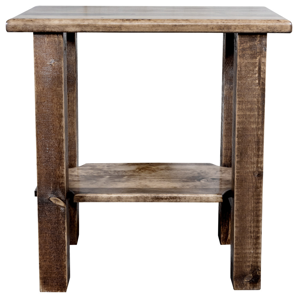 Homestead Chairside Table  Stain  ampLacquer Finish   Rustic   Side Tables And End Tables   by VirVentures  Houzz