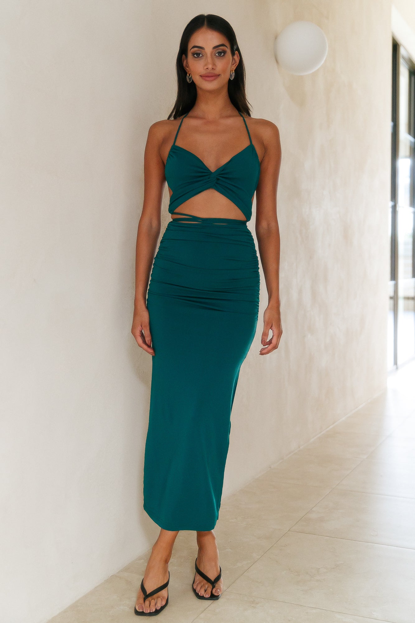 Pure Bliss Midi Dress Forest Green