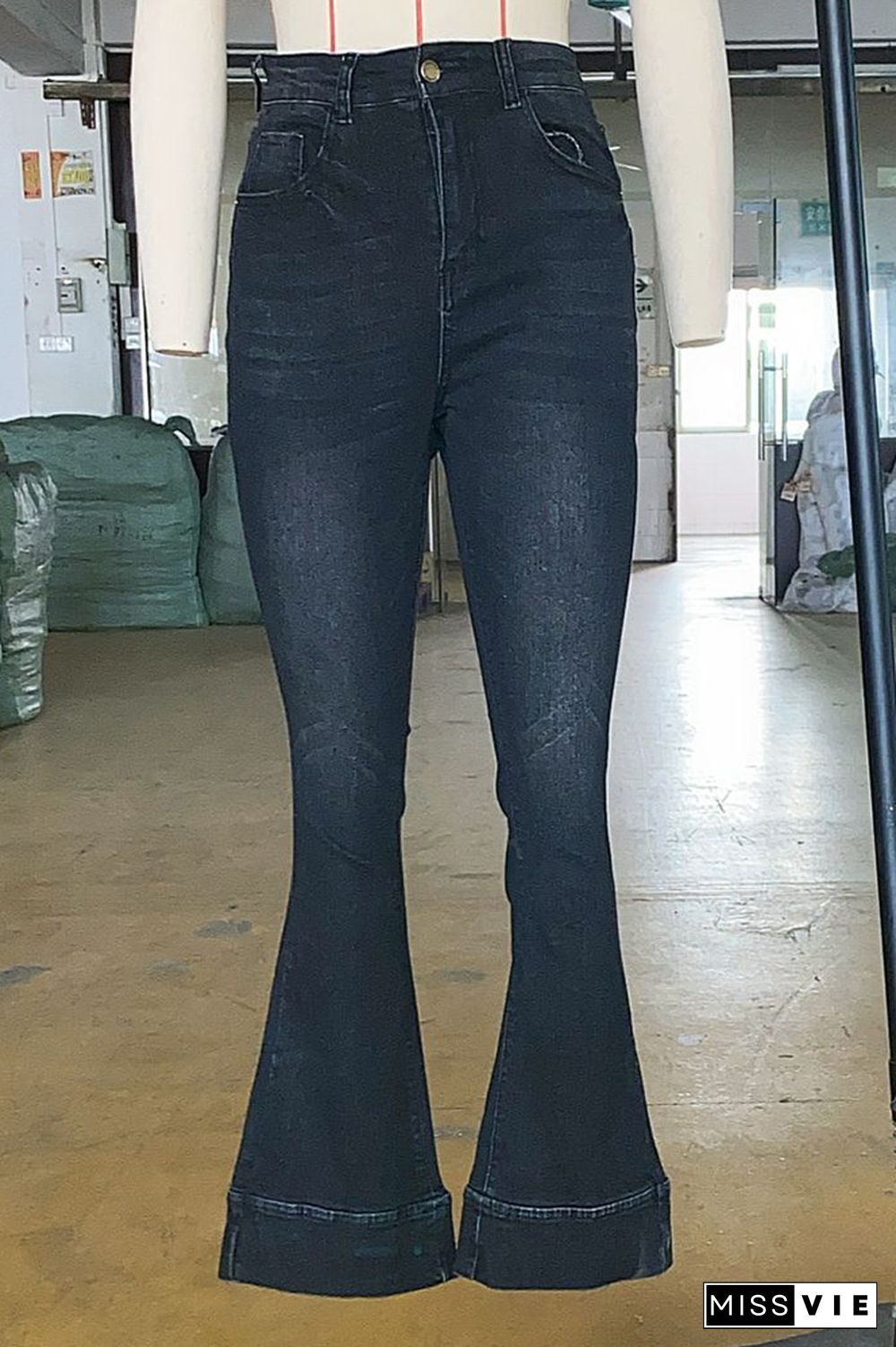 Vintage High Waist Stretch Flare Jeans Wholesale