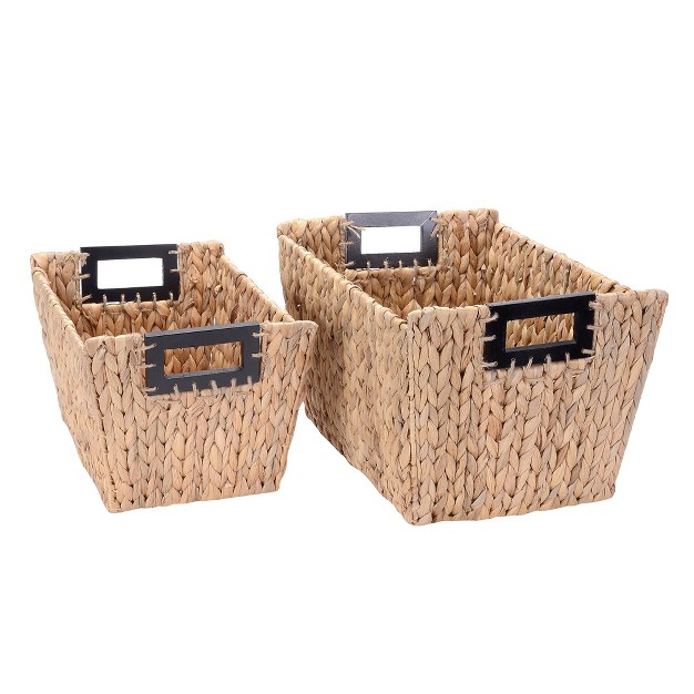 Hastings Home Rectangular Handmade Wicker Baskets Natural Set Of 2