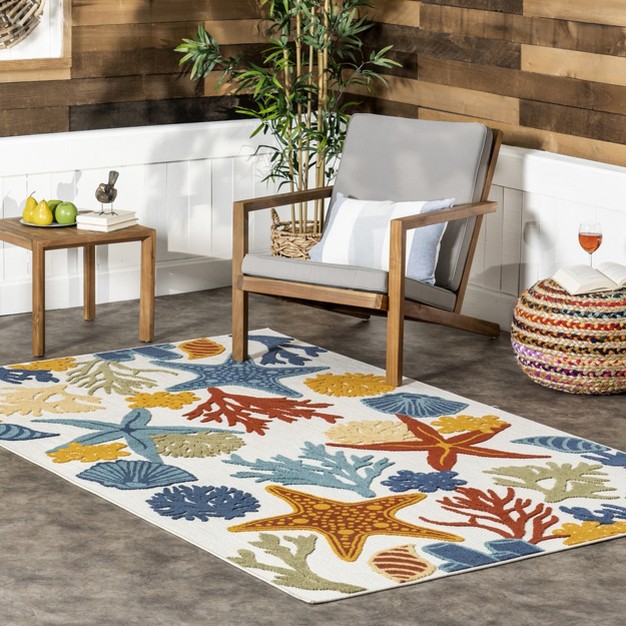 Nuloom Kourtney Nautical Starfish Indoor outdoor Patio Area Rug