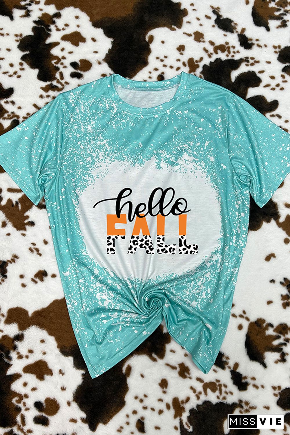 Hello Fall Leopard Graphic Tee Wholesale