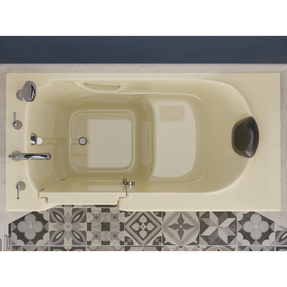 Universal Tubs Safe Premier 60 in. x 30 in. Left Drain Walk-In Non-Whirlpool Bathtub in Biscuit HD3060WILBS-CP