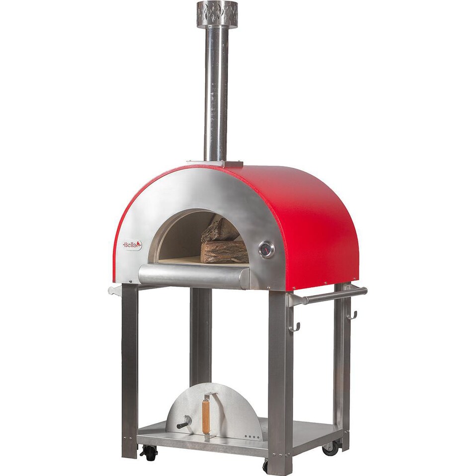 Bella Medio 28-Inch Outdoor Wood-Fired Pizza Oven On Cart