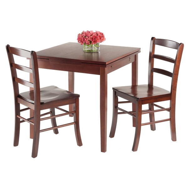 Winsome Pulman 3-piece Extension Dining Table Set with 2 Ladder-back Chairs