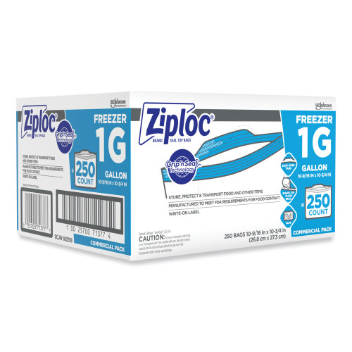 Ziploc Double Zipper Freezer Bags， 1 gal， 2.7 mil， 10.56