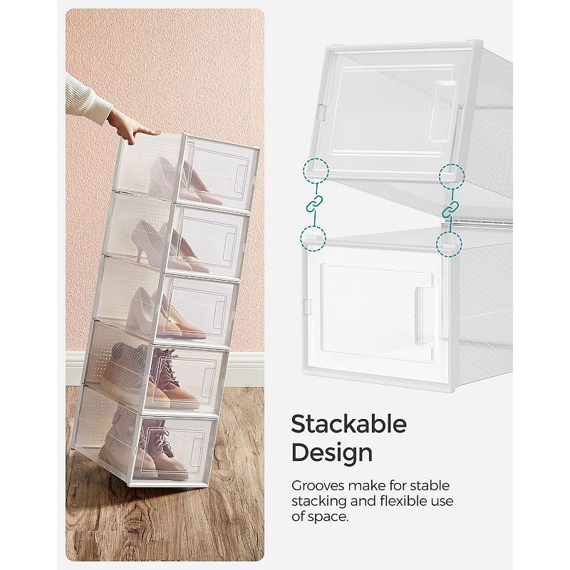 Pack Of 12 Stackable Shoe Storage Organizers， Versatile For Sneakers