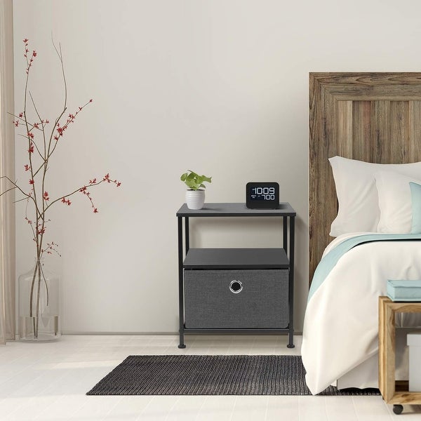 Nightstand 1-Drawer Shelf Storage Bedroom Furniture and End Table Chest - - 26062243