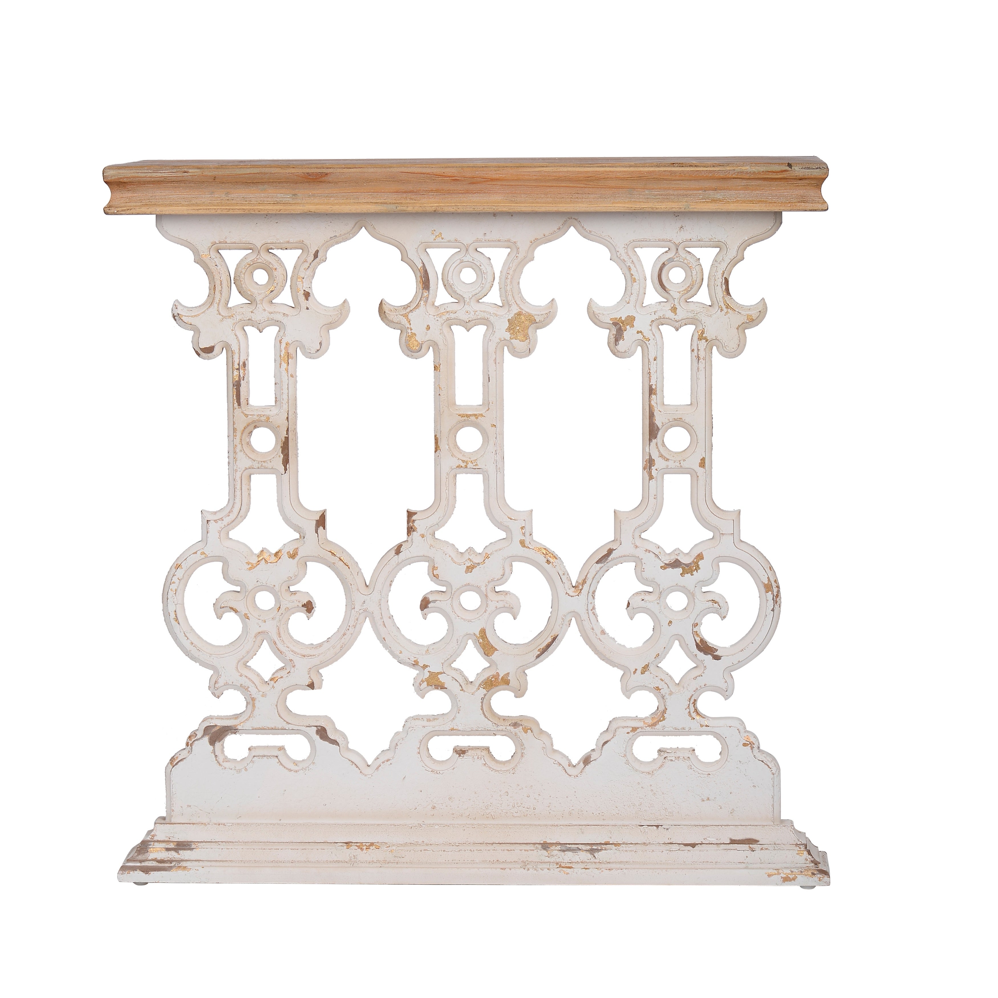 Classic Vintage White Wash Console Table