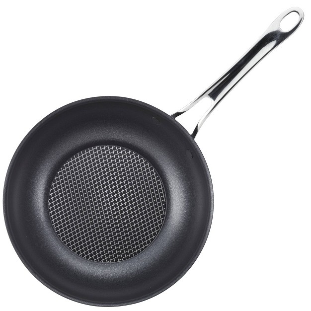 Nonstick Induction Fry Wok With Lid Super Dark Gray