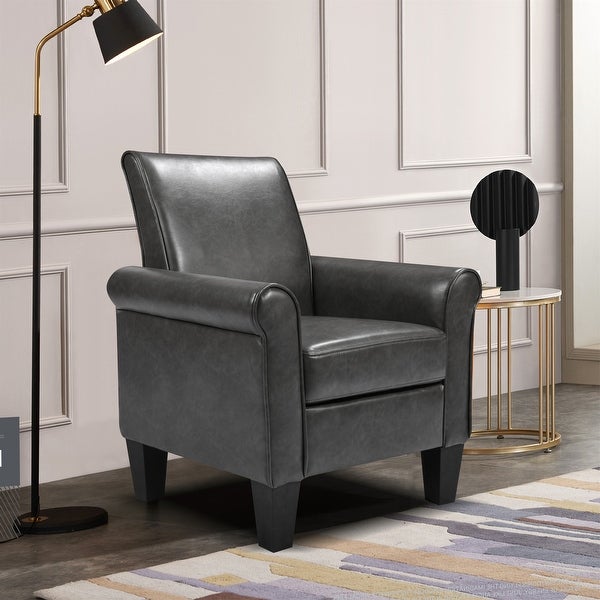 Modern Armchair Accent Chair in PU leather with Padded Seat - 30Wx30Dx35H