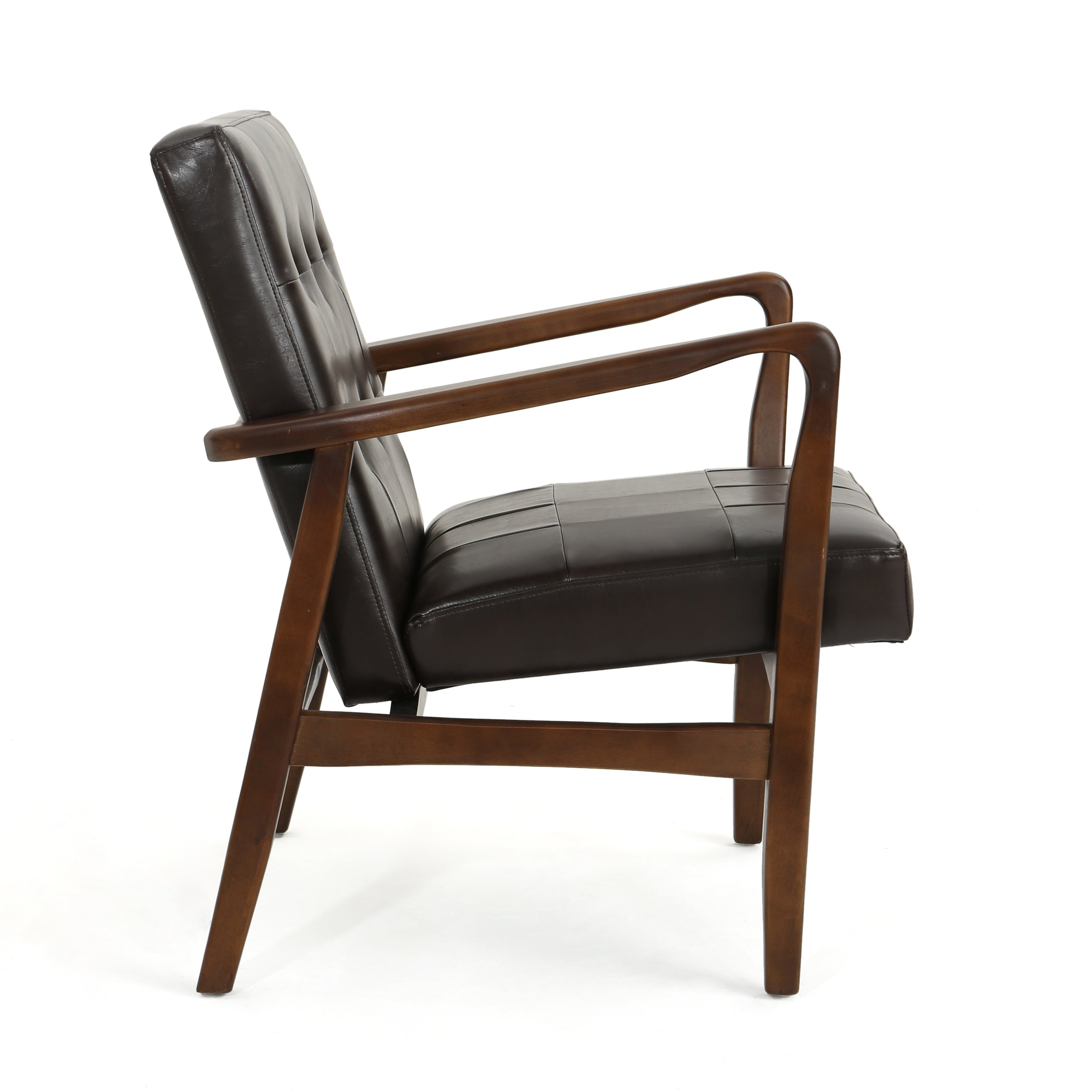 Callisto Mid Century Modern Leather Club Chair